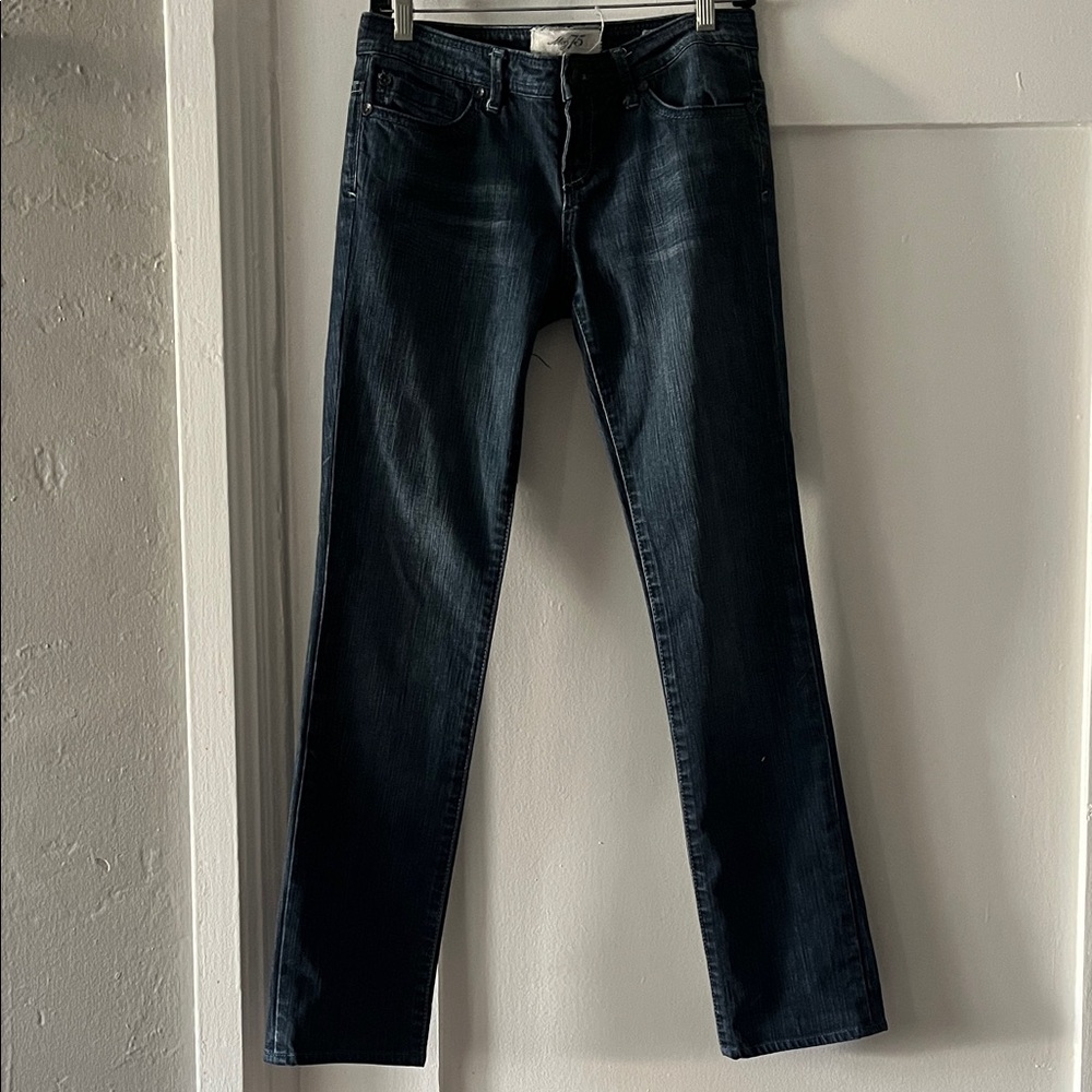 Women's Straight Leg Jeans - Dark Blue